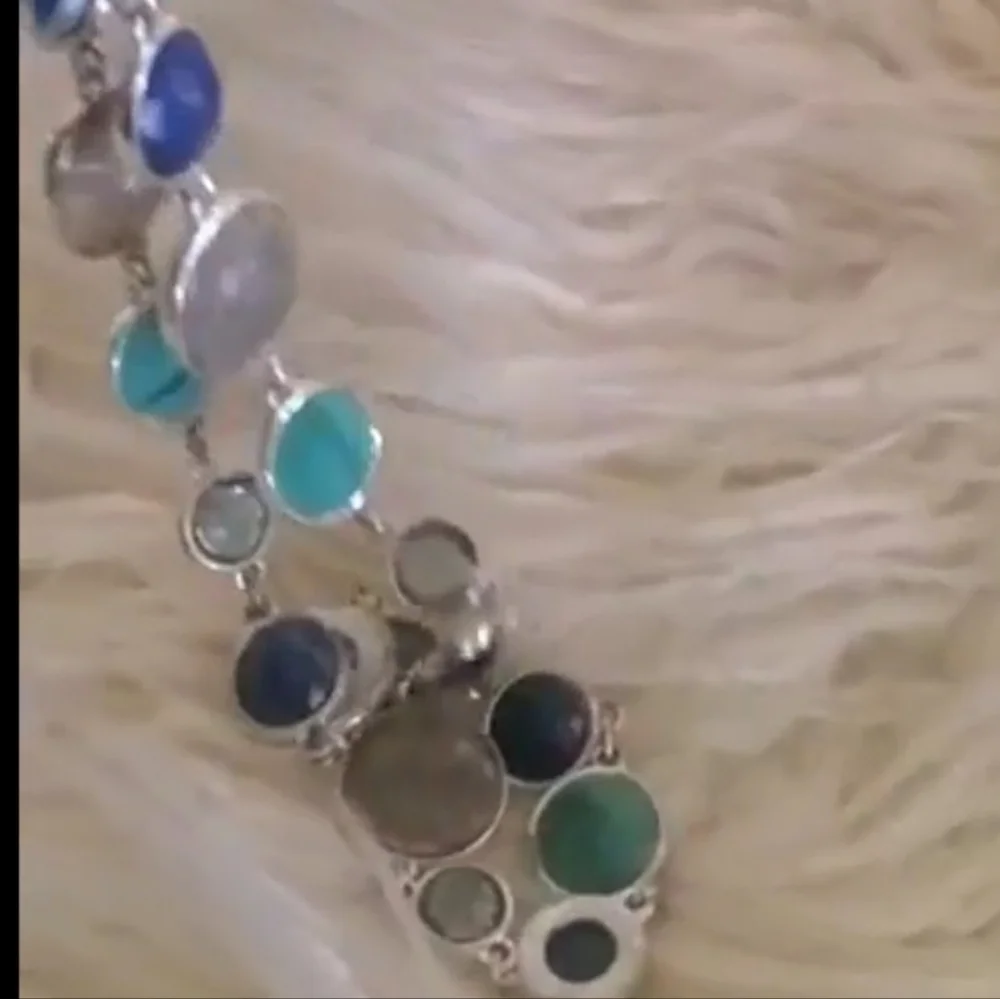 Sky Blue and Light green Crystal Like Bead Necklace. 🌴